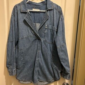 We The Free Blue Denim Tunic